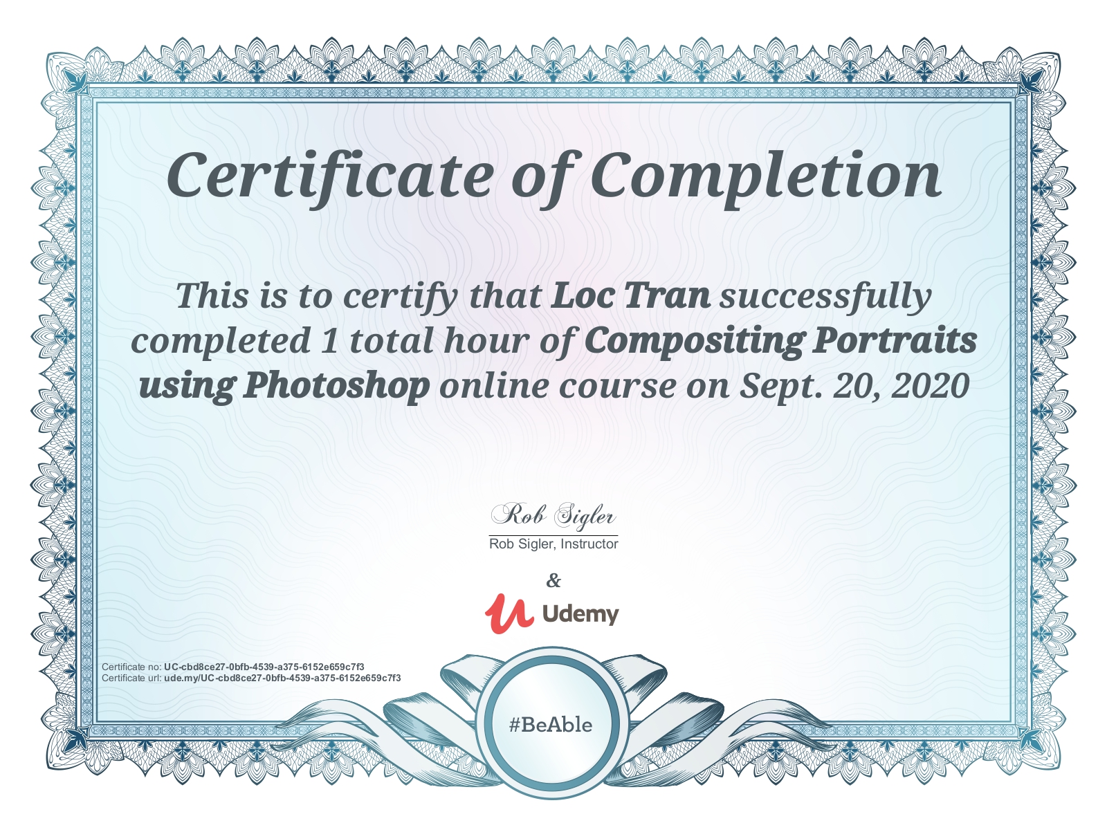 Loc Tran - Compositing Portraits using Photoshop - Certification