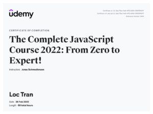 The Complete JavaScript Course 2022: From Zero to Expert